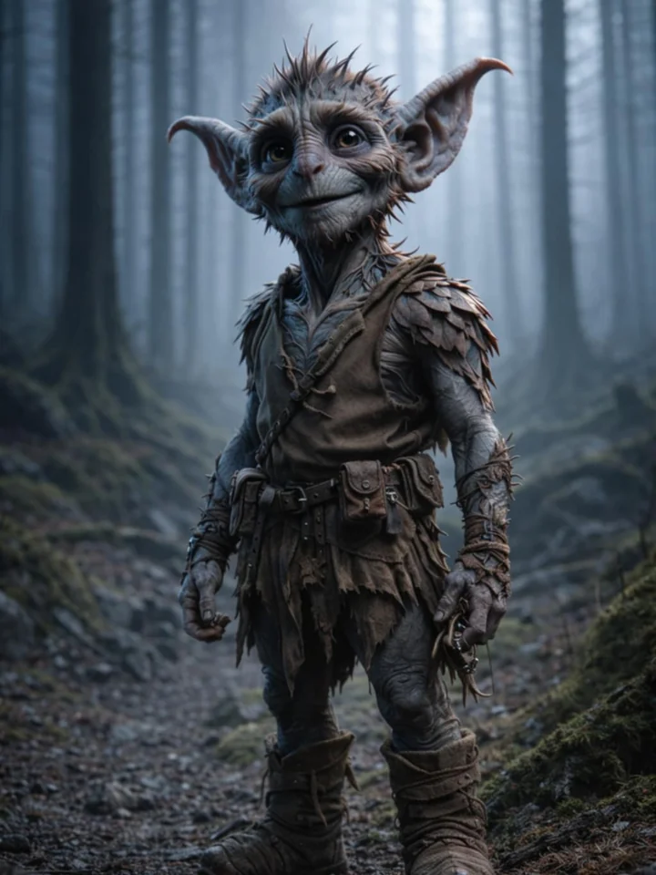 Portrait of a Thornling in a misted forest