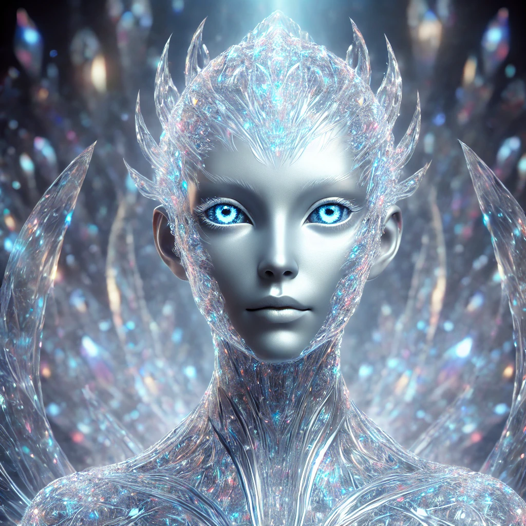 Ellapsar silver temporal specialist standing before circular data glyphs